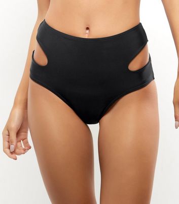 cut out high waisted bikini bottoms