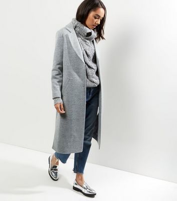 new look grey coat petite