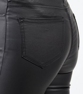 tall leather look jeans