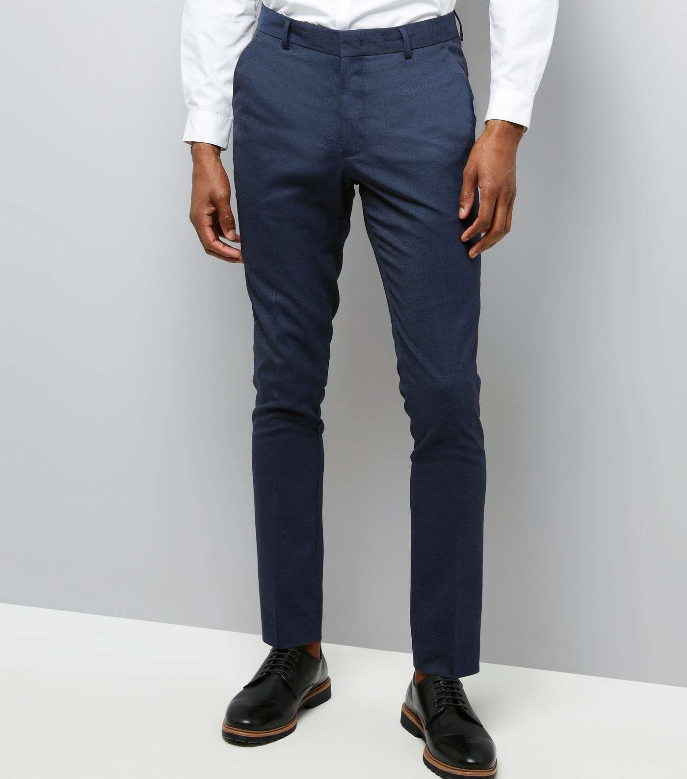 Navy Skinny Suit Trousers Image 2