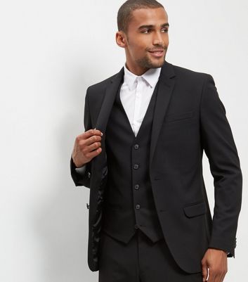 slim fit black blazer for men