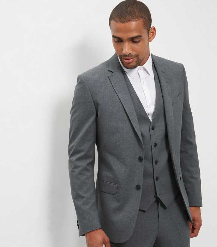 Grey Slim Fit Suit Jacket