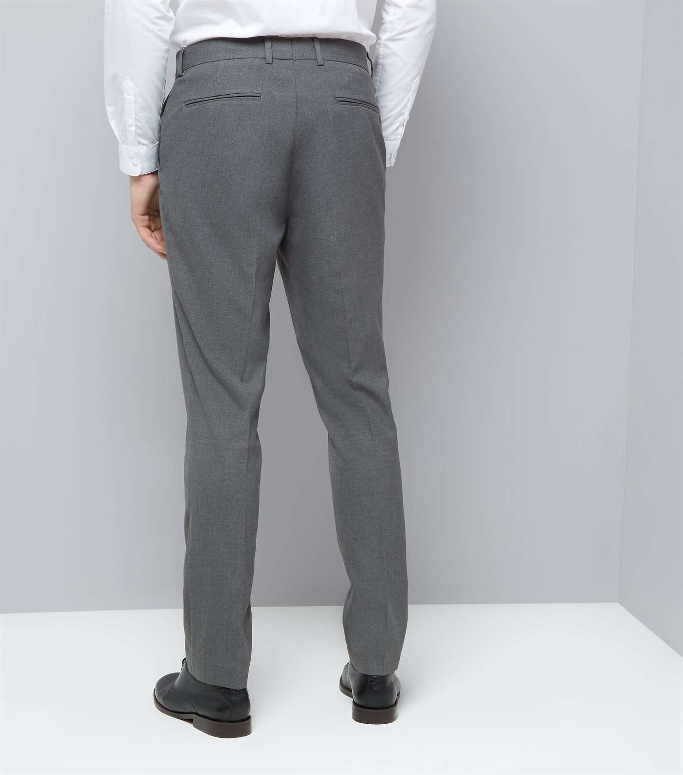 Grey Slim Fit Suit Trousers Image 3
