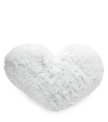 grey heart pillow