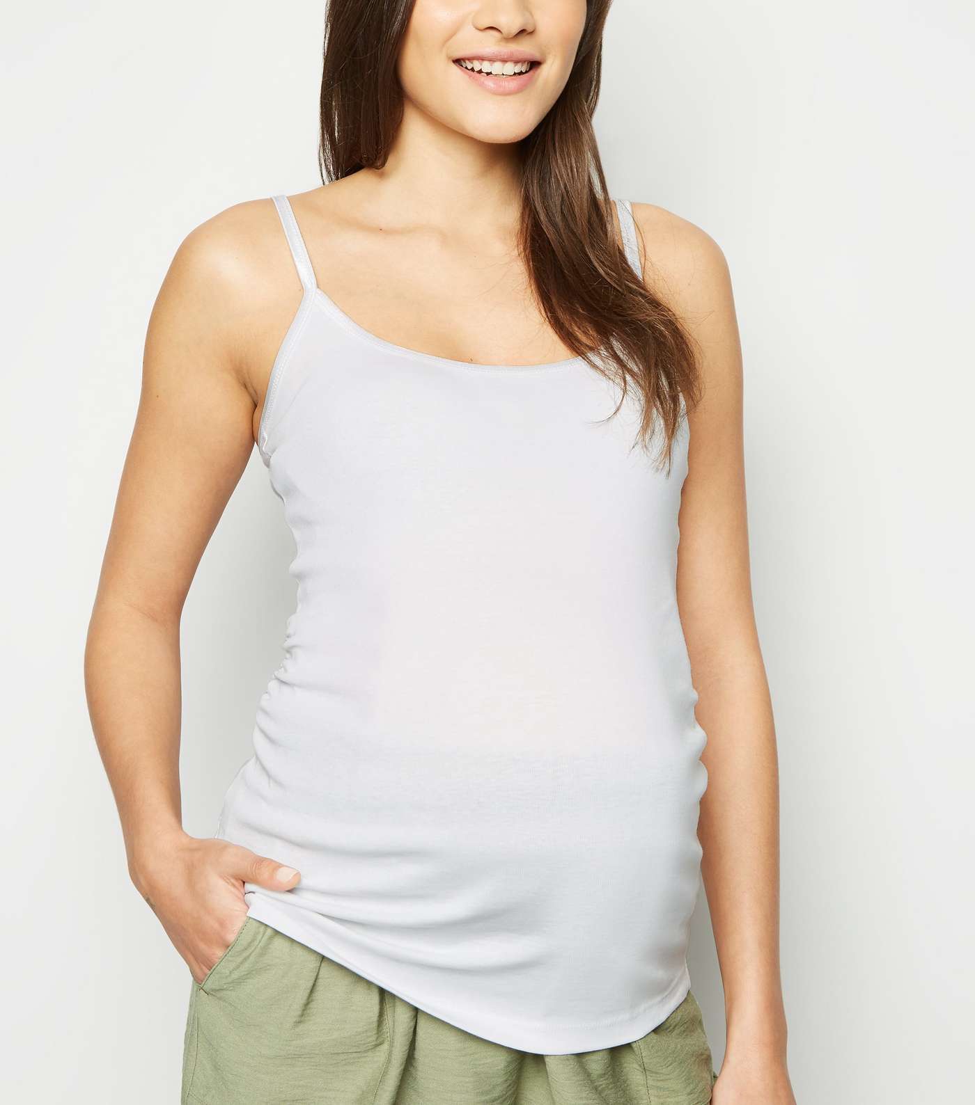 Maternity White Longline Cami Top
