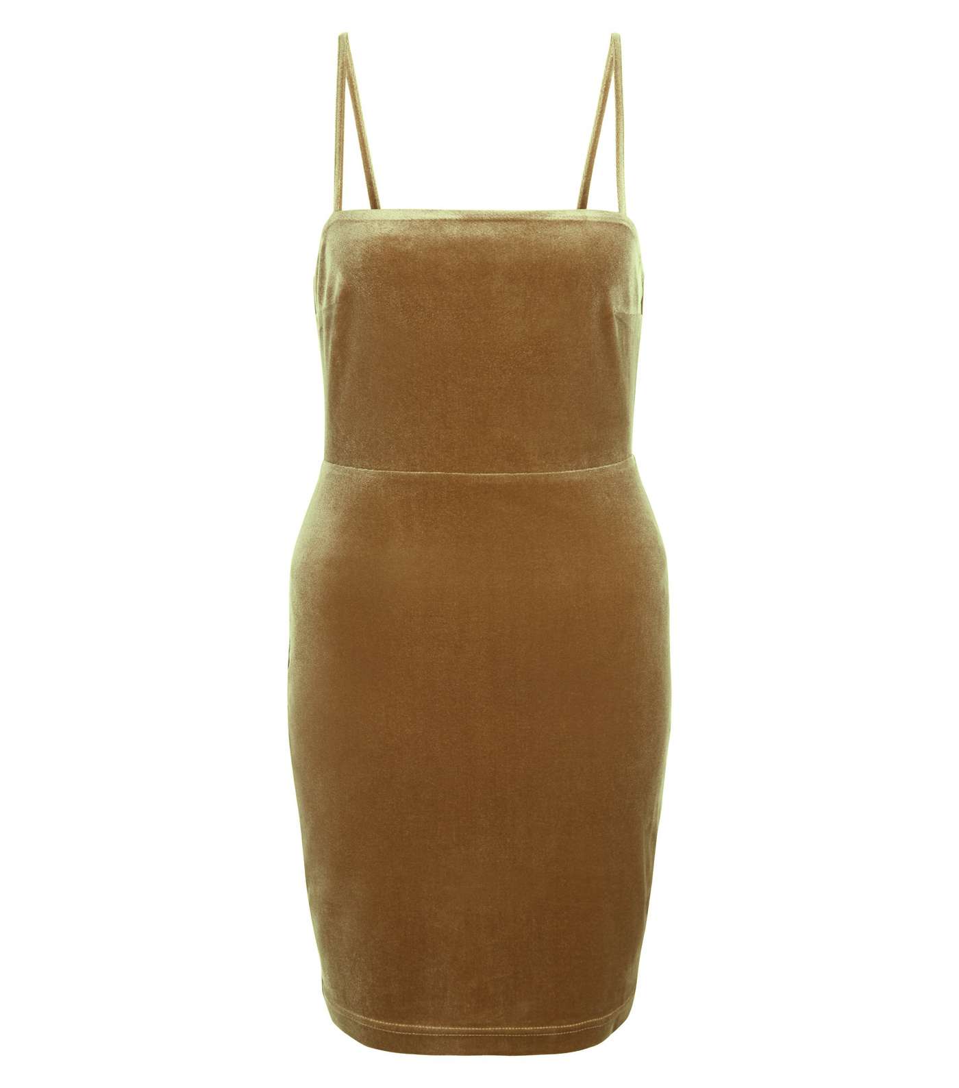 Olive Green Velvet Mini Dress Image 4