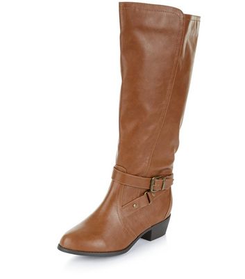 Wide Fit Tan Knee High Boots | New Look