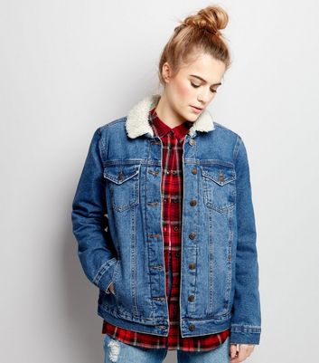 lined blue jean jacket