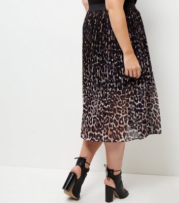 animal print midi skirt new look