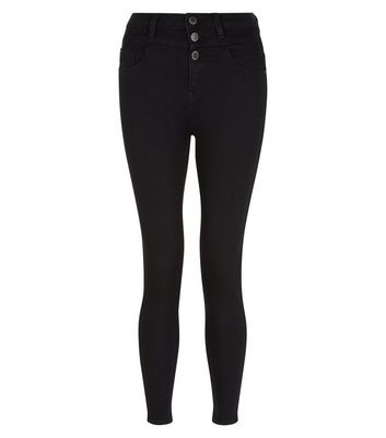 high waisted black petite jeans