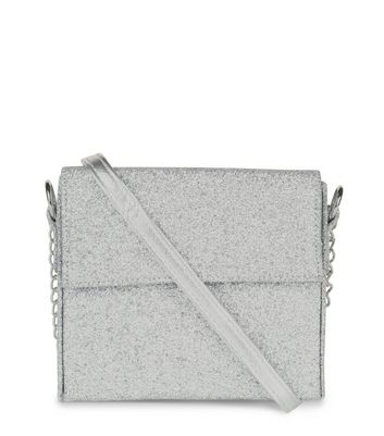 silver glitter shoulder bag