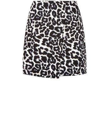 animal print mini wrap skirt