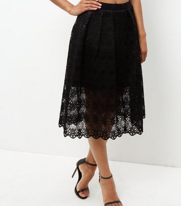 black lace skirt midi