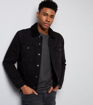 black denim borg jacket