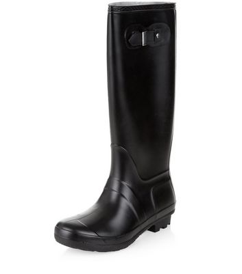 Black Knee High Wellies | New Look