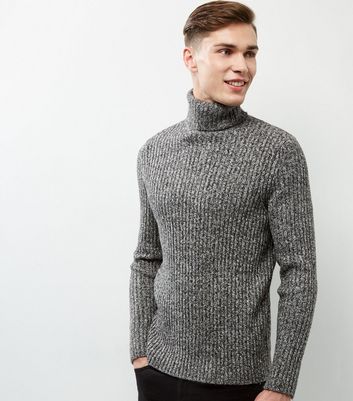 ribbed polo neck jumper