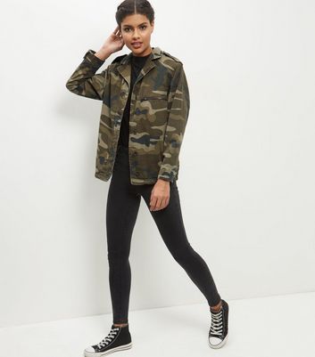 Camo jacket womens new cheap look