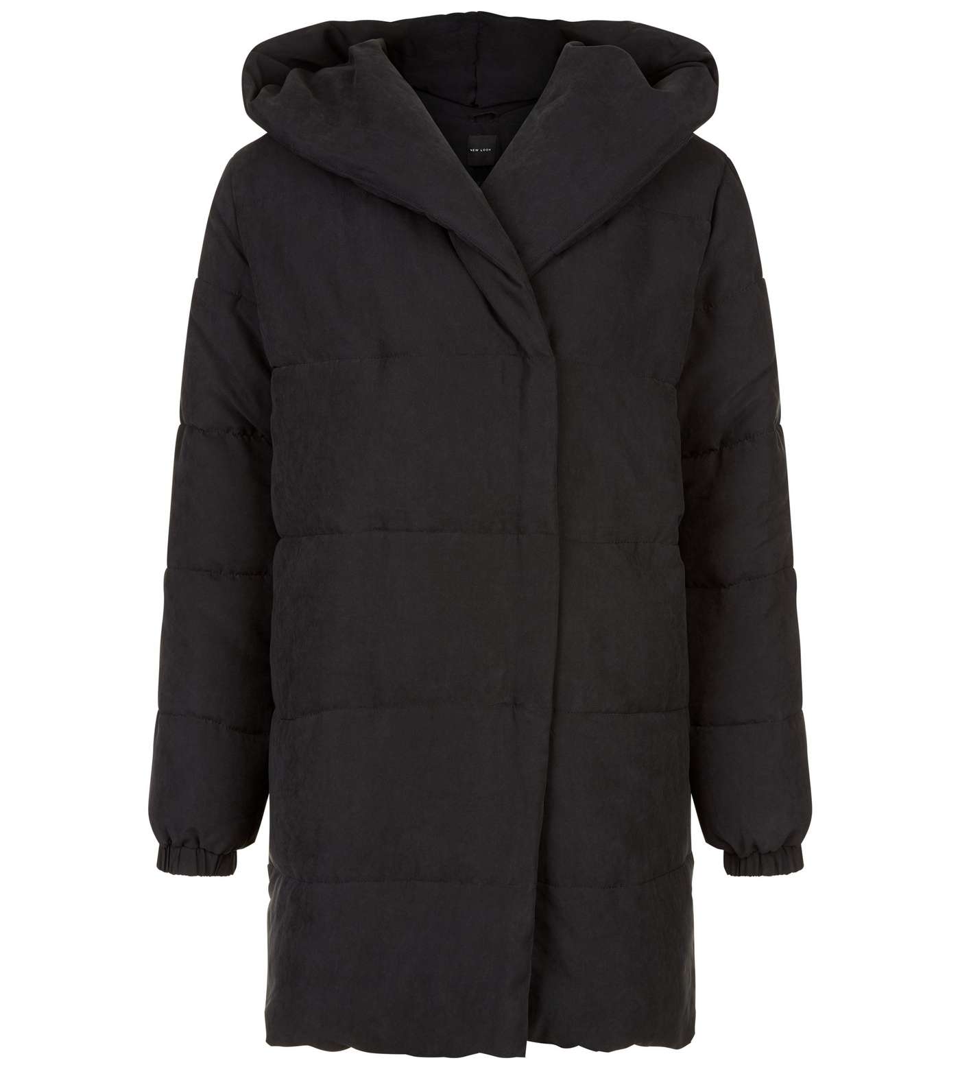 Black Padded Hooded Puffer Jacket  Image 4