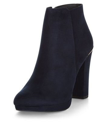 new look navy ankle boots