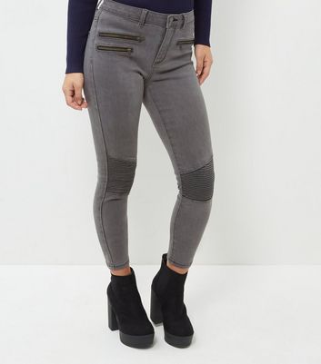 grey biker jeans womens