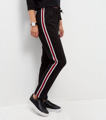 black straight leg joggers