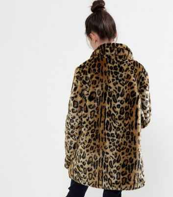 leopard print fur coat new look