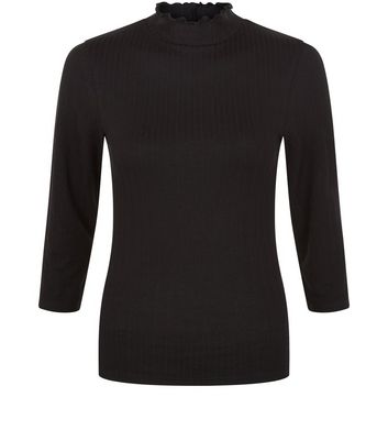 Black sale frill turtleneck