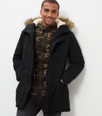 mens hooded parka with fur trim