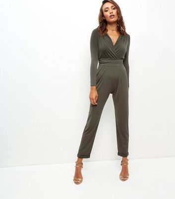 long sleeve wrap jumpsuit