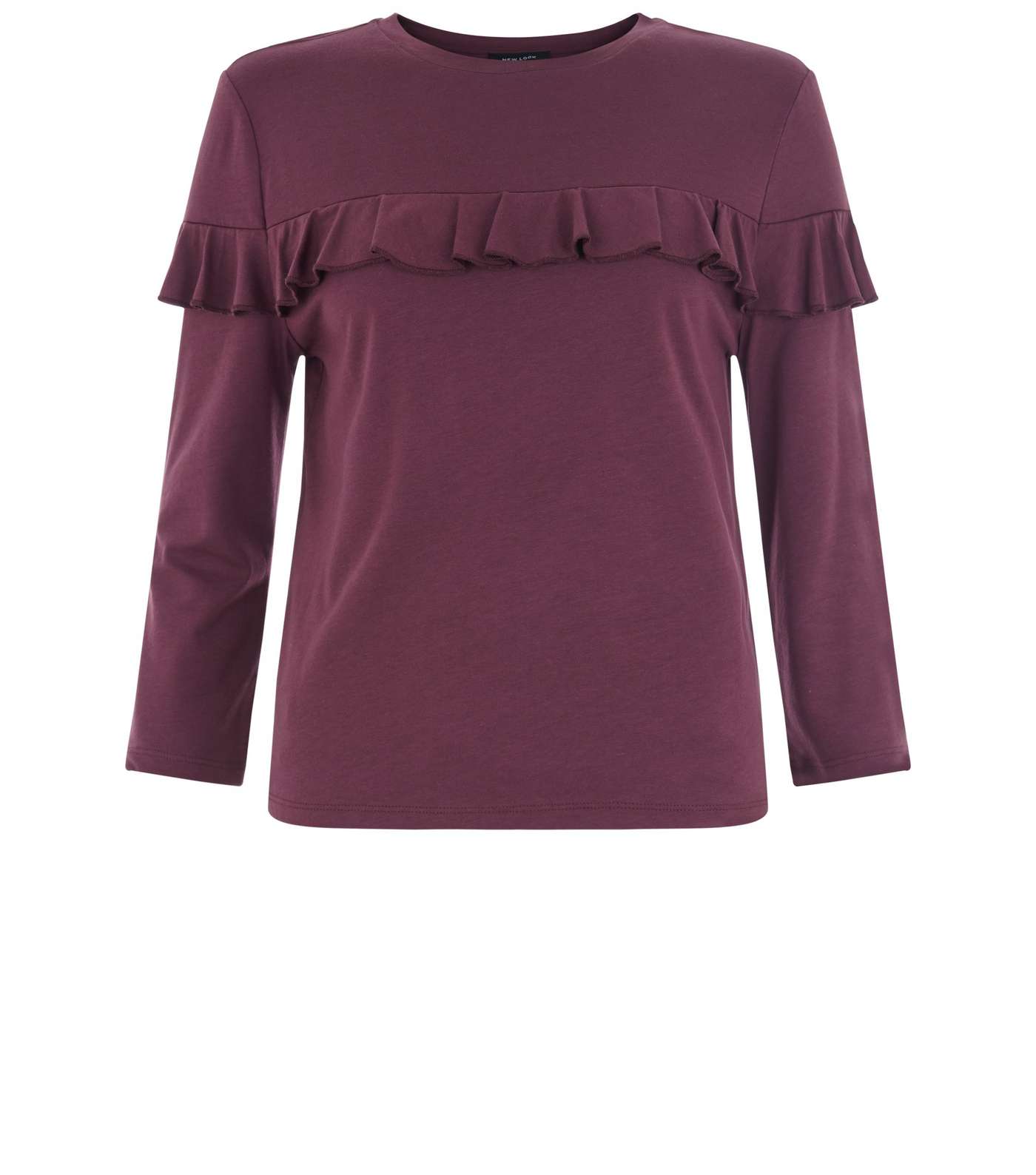 Burgundy Frill Trim Short Sleeve T-Shirt  Image 6