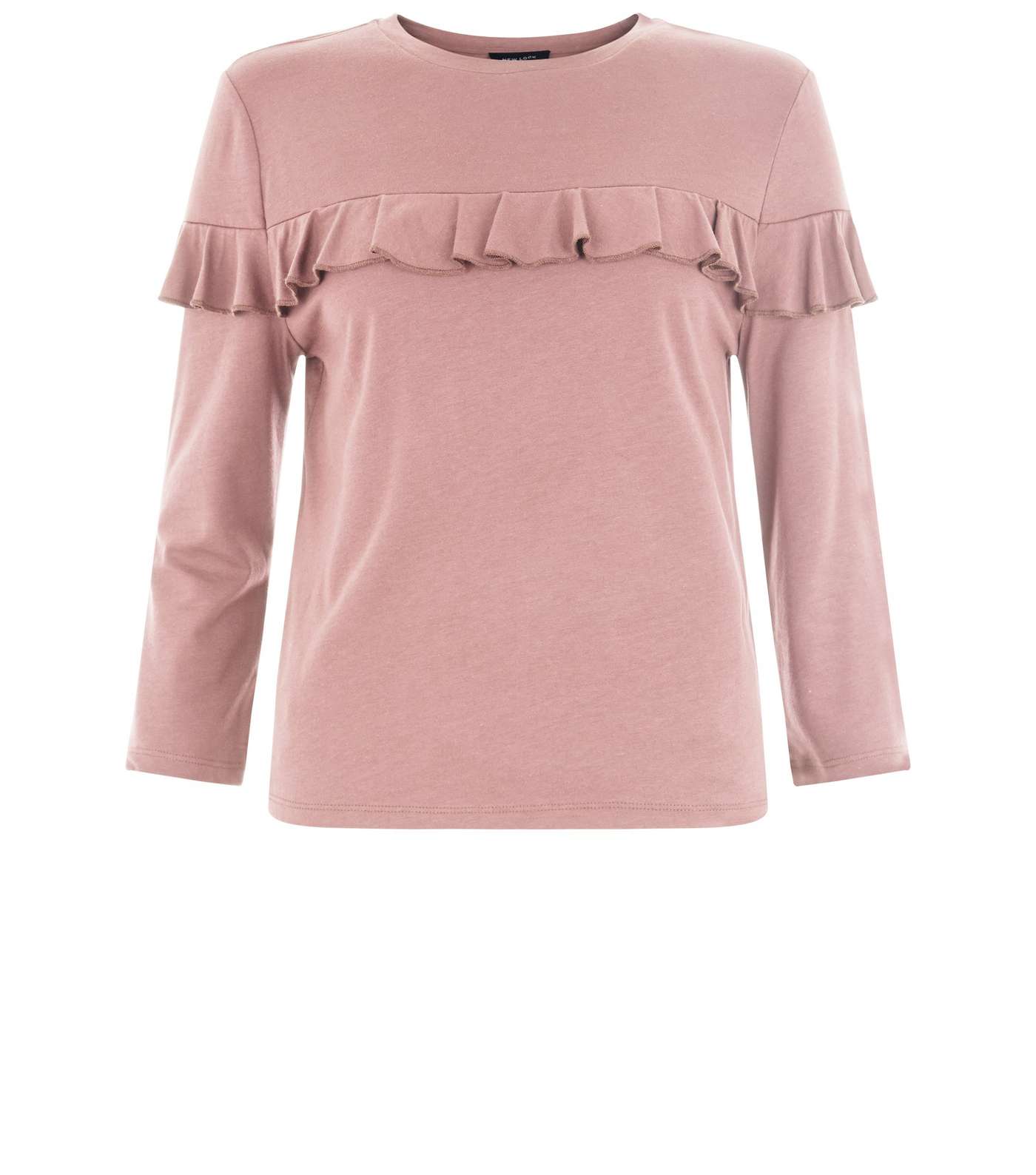 Mid Pink Frill Trim 3/4 Sleeve T-Shirt  Image 4