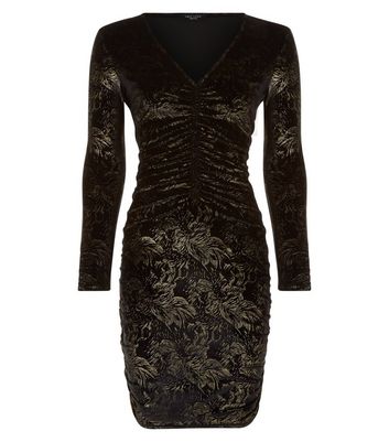 new look black and gold dress
