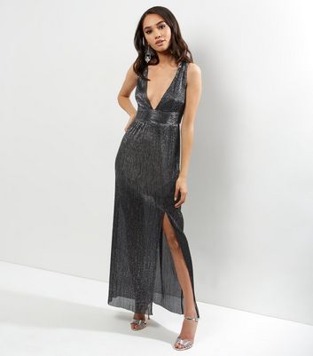 plunge neck maxi dress