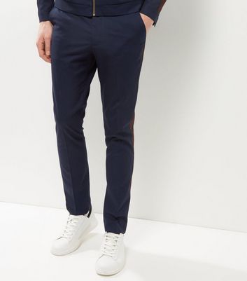 navy side stripe trousers