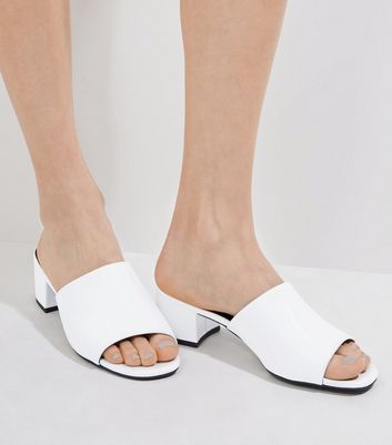White Heeled Mules | New Look
