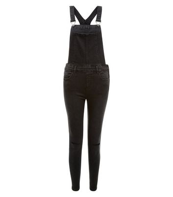 black ripped dungarees womens