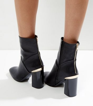 ankle boots with zip at back