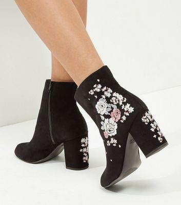 black fluffy heels new look