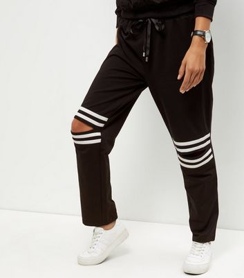 ripped knee joggers womens