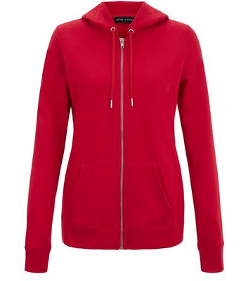 women's red zip up hoodies