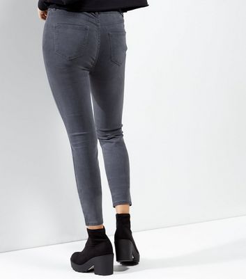 grey ripped jeggings