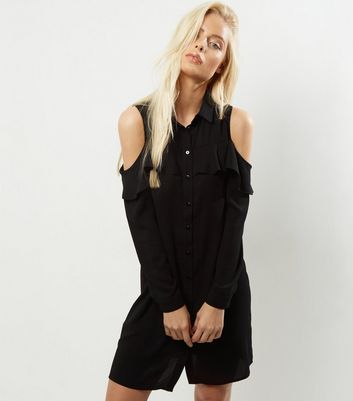 cold shoulder black shirt