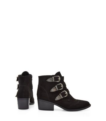 Western buckle hot sale ankle boots