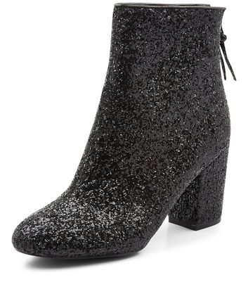 black boots with sparkle heel
