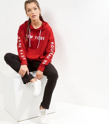 new look red hoodie