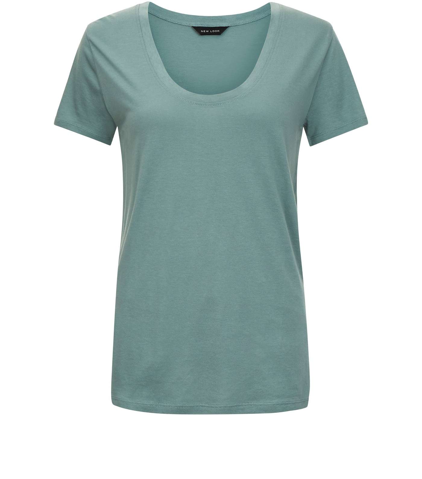 Green Scoop Neck Short Sleeve T-Shirt  Image 4