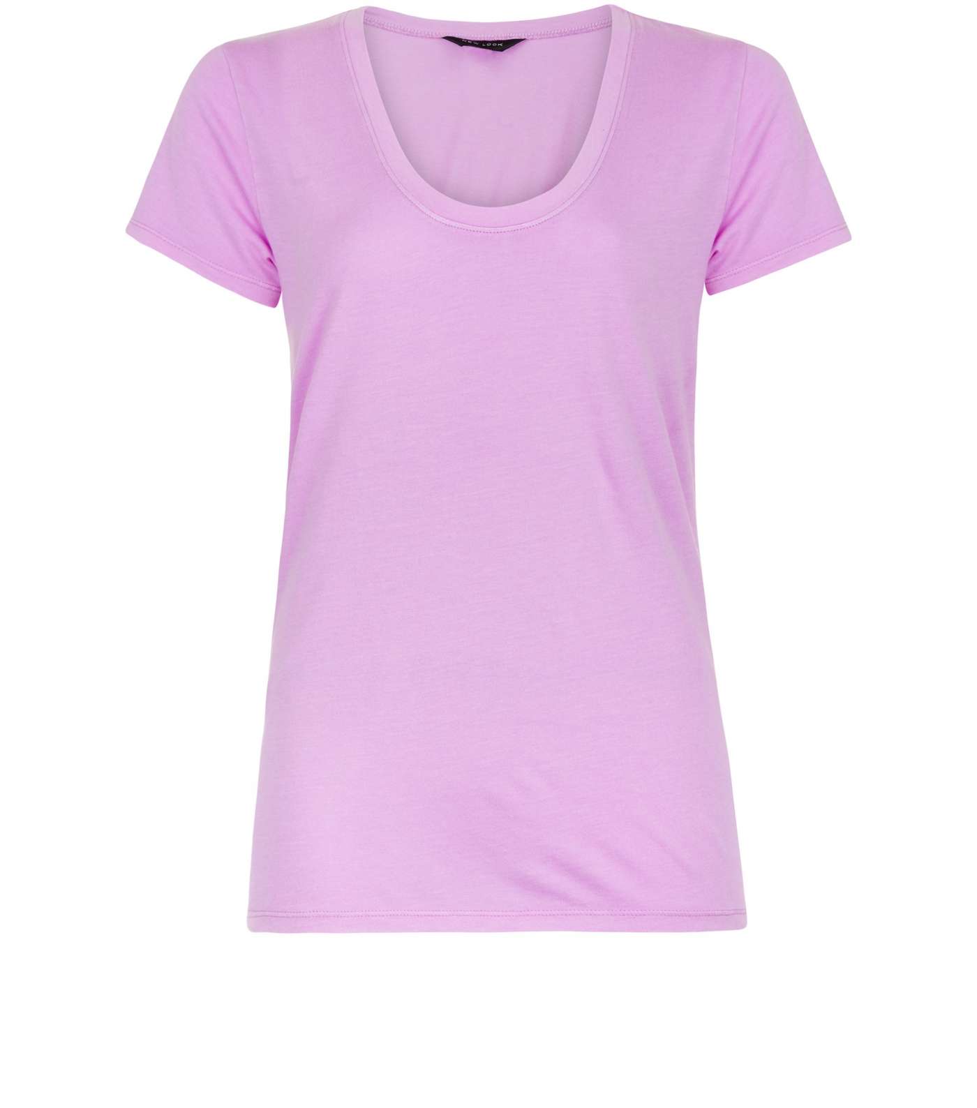 Purple Scoop Neck Short Sleeve T-Shirt  Image 4