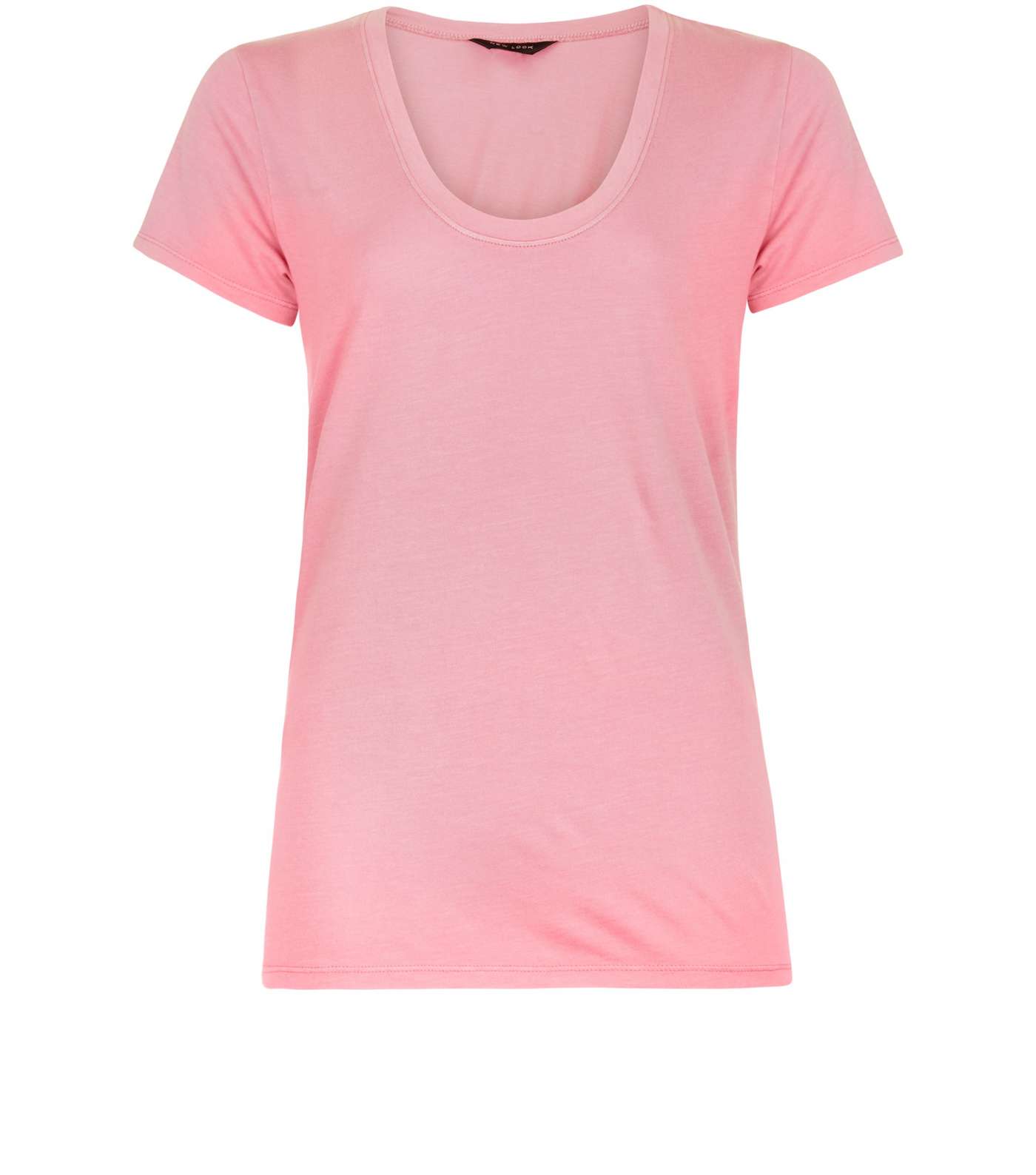 Pink Scoop Neck Short Sleeve T-Shirt  Image 4