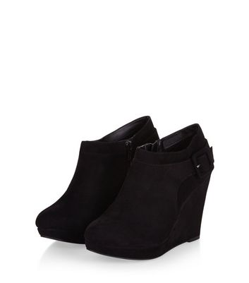 new look black wedge boots