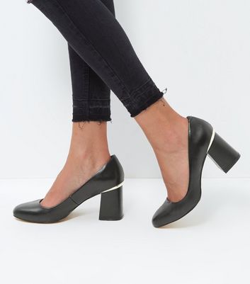 black court shoes block heel